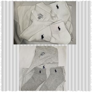 Polo Ralph Lauren White and Gray Socks Set